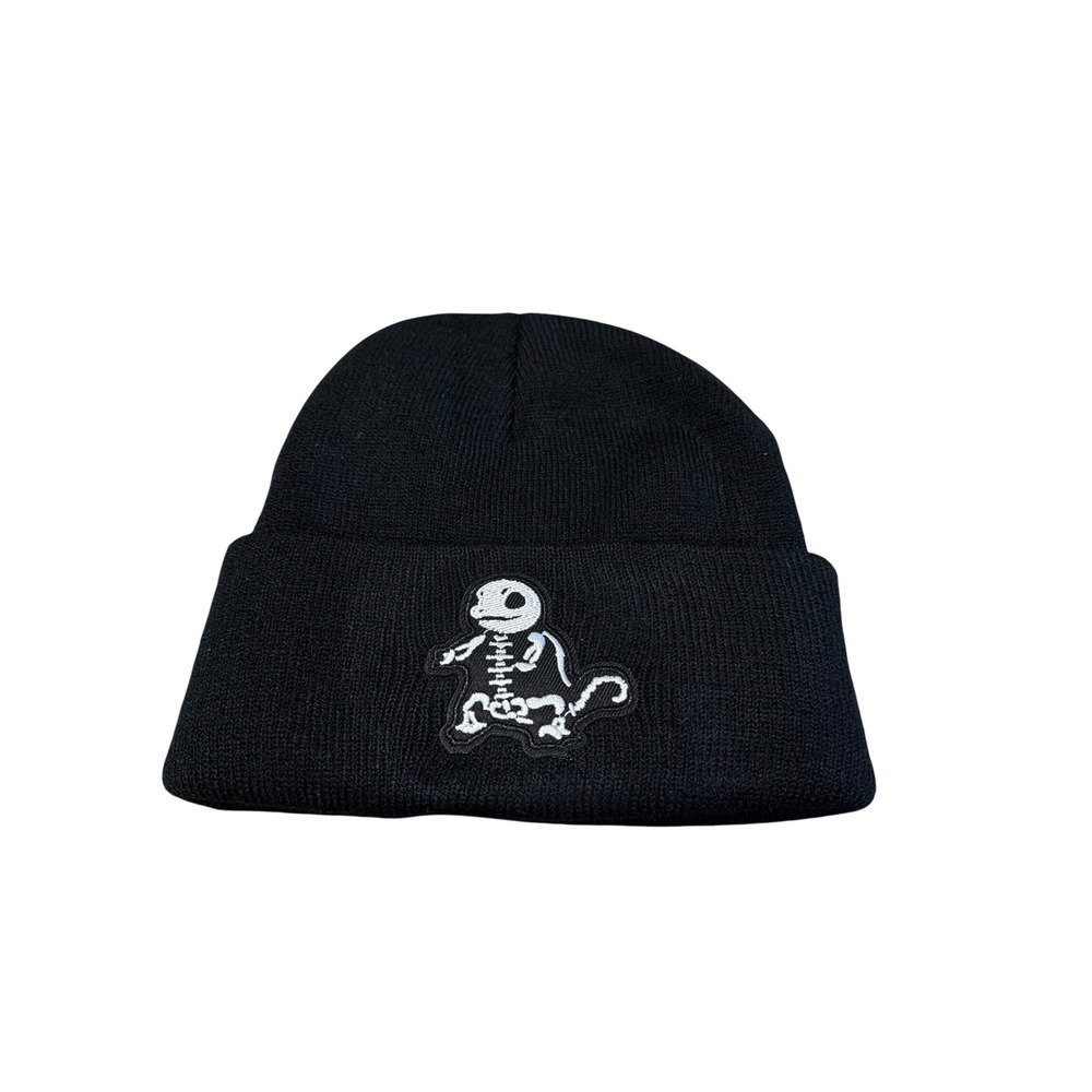 Pokemon Squirtle Skeleton Beanie Black Cuffed Knit Hat Embroidered Streetwear